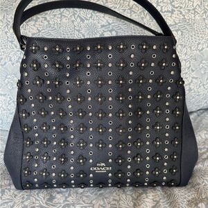 Coach Navy Studded Edie Bag